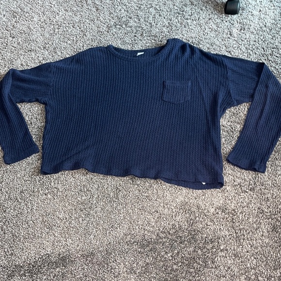 Old Navy Long sleeve crop top waffle weave material size medium - Picture 1 of 4